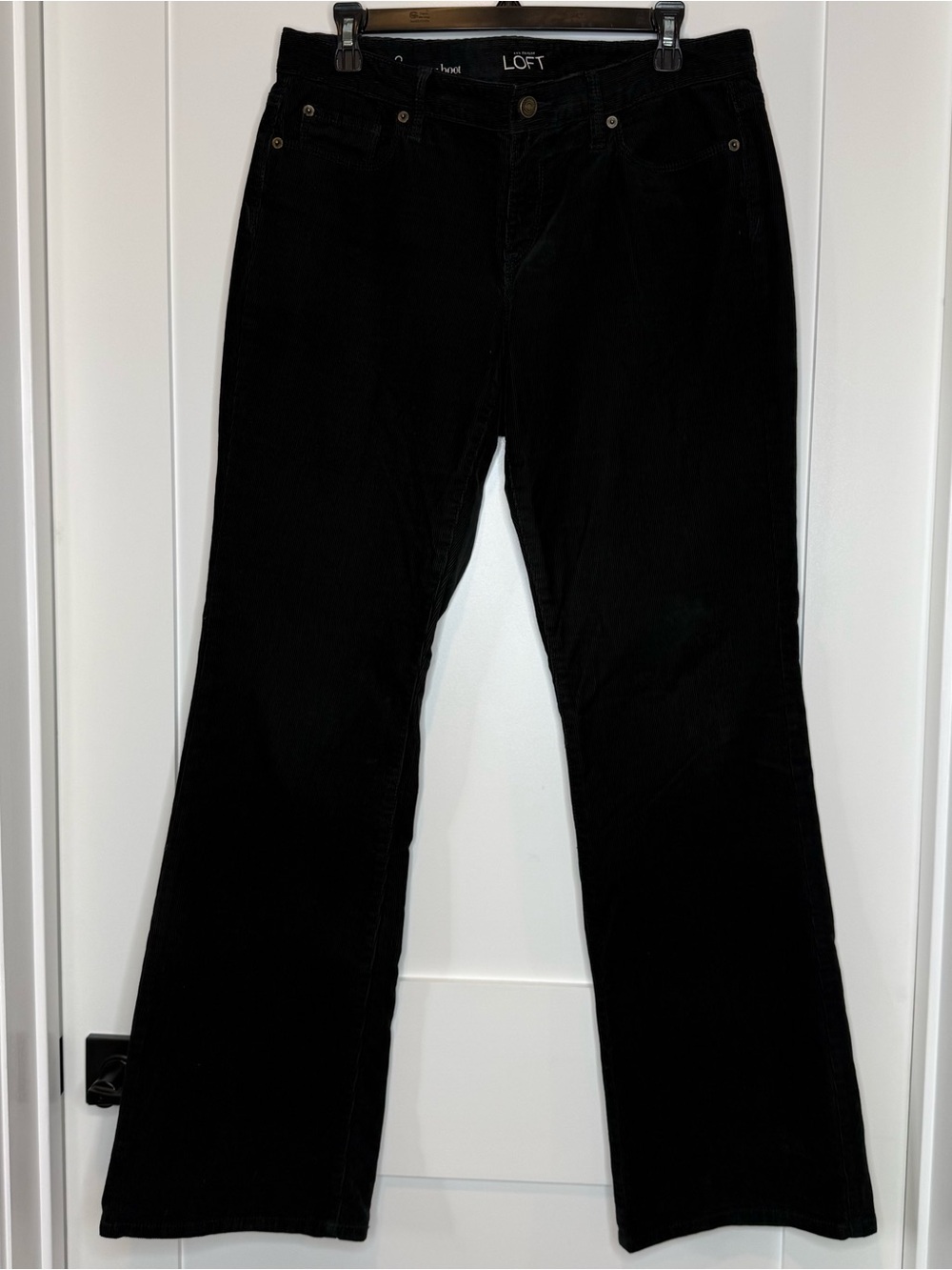 LOFT Curvy Boot Corduroy Pants Black Size 8